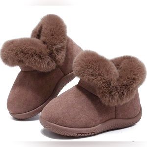 Baby Winter Snow Brown Faux Fur Suede Booties Size 12